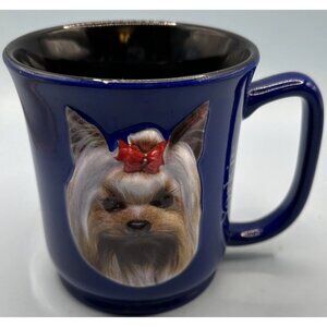 Yorkie 3D Coffee Mug Encore Paw Prints Blue 10 oz 4.75”